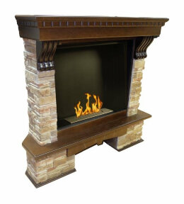 Биокамин Firebird Валенсия угловая, темный дуб